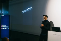 Talk von Frédéric Schuld beim Trickfilmfestival in den Räumen von Wacom in Düsseldorf