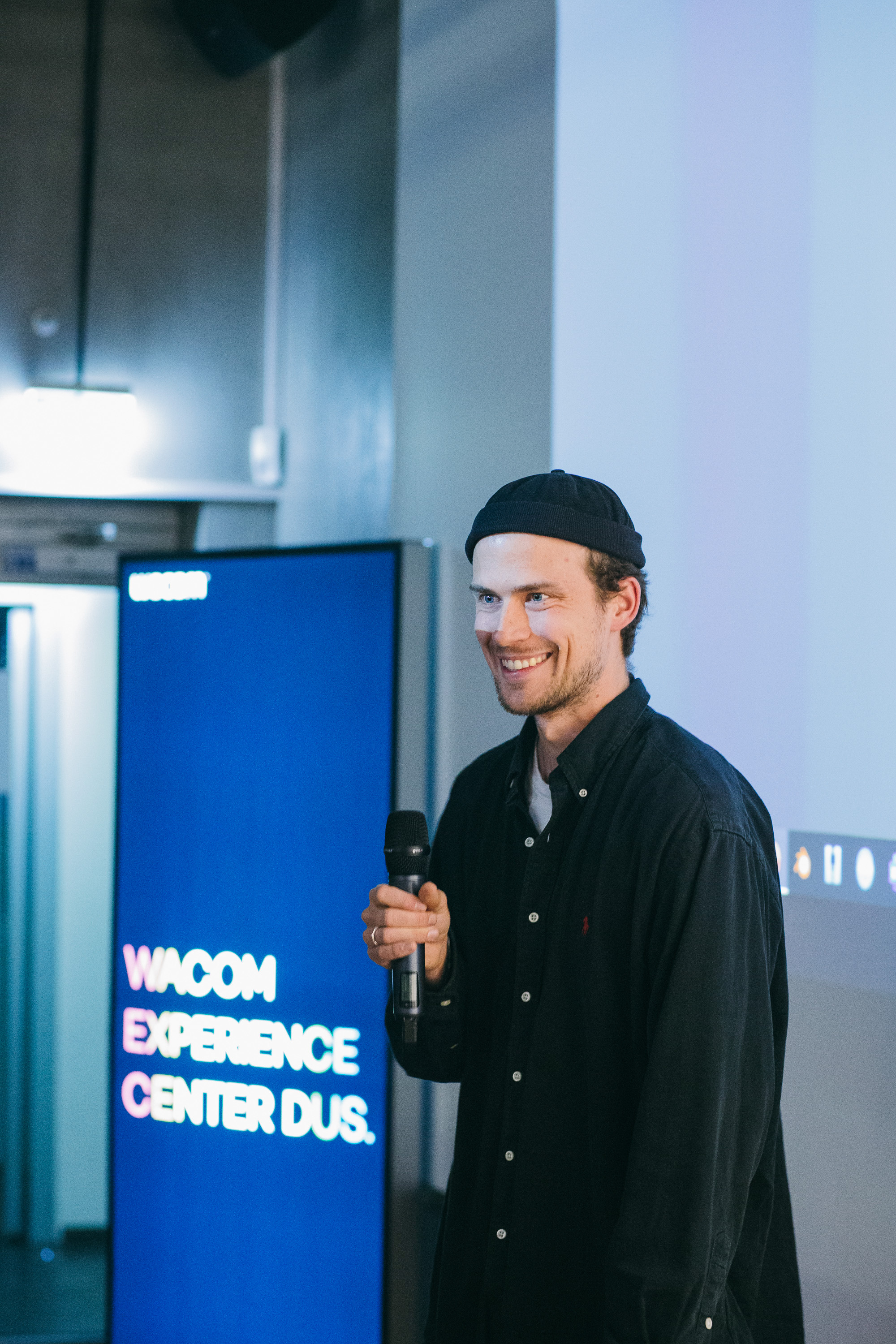 Portrait von Kilian van de Water, Gr&uuml;nder des Trickfilmfestivals bei Wacom in D&uuml;sseldorf