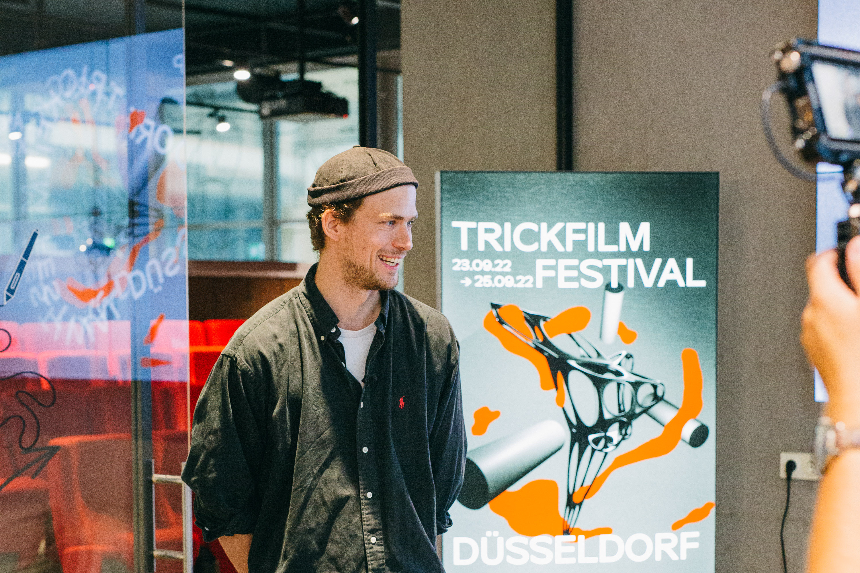 Portrait von Kilian van de Water, Gründer des Trickfilmfestivals bei Wacom in Düsseldorf